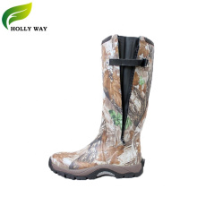 Hunting Camo Patterned Neoprene Rubber Boots with side zipper